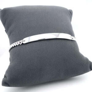Silberarmband "Monisha" mit Plaquette zum gravieren, Länge verstellbar